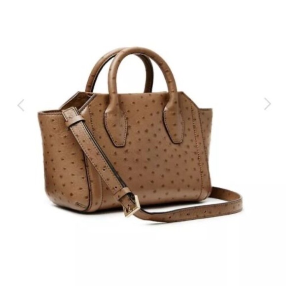 Diane Von Furstenberg Stella Embossed Ostrich Satchel Convertible Crossb… - Picture 5 of 17